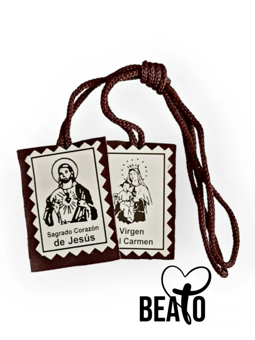 Escapulario Virgen del Carmen tela (Valor por 100und.)